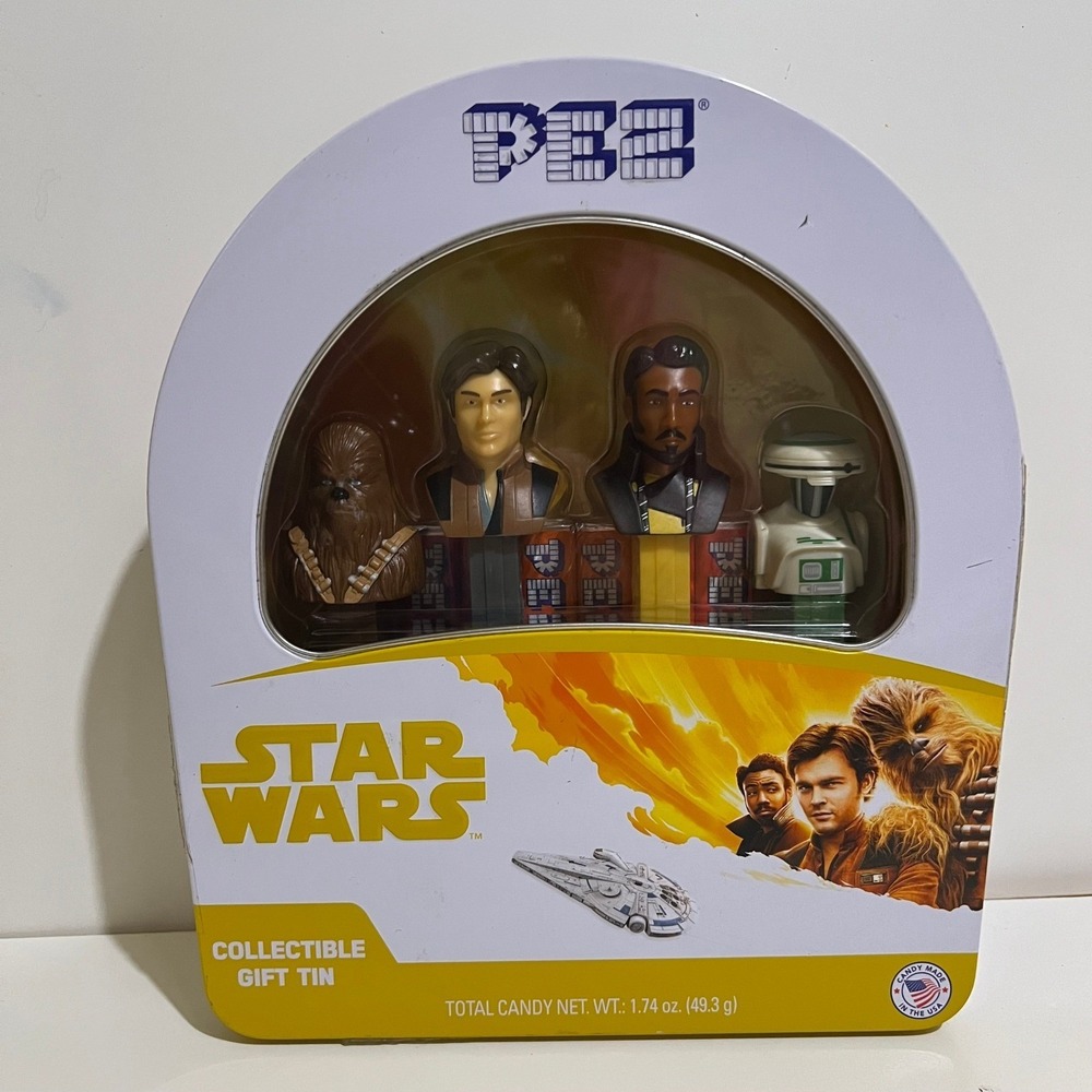 Star Wars PEZ Collectible Gift Tin Han Solo Chewbacca Lando‎ Calrissian Droid